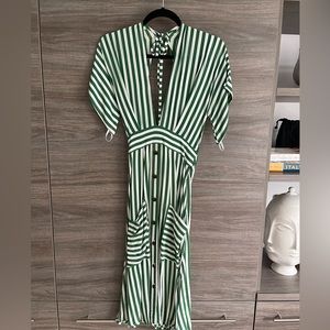 NWT Faithful the Brand Green Striped Dress
